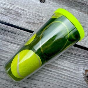 TERVIS Hot Cold Tumbler 24 oz Tennis Balls Racquet Yellow Neon Lid USA Made